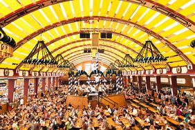  Inside the Loewenbrau Beer Tent beer tent at Oktoberfest