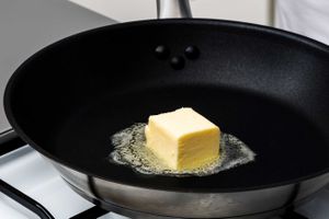 Butter melting in a pan