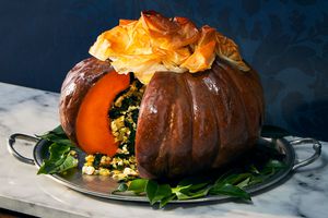 Greens-and-Cheese Stuffed Cinderella Pumpkin