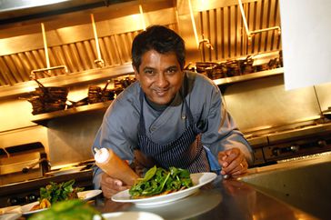 Chef Floyd Cardoz attends a dinner for Maiyet ar Fred's in Barneys New York.