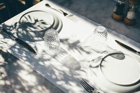 An outdoor table at a restaurant.