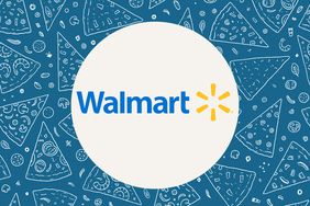 The Walmart logo in a composite over a pizza illustration.