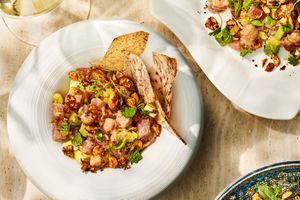 Tuna Tartare with Jerk Peanuts and Coconut